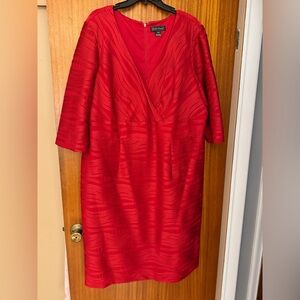 Jessica Howard Vibrant Red 3/4 Sleeve Dress